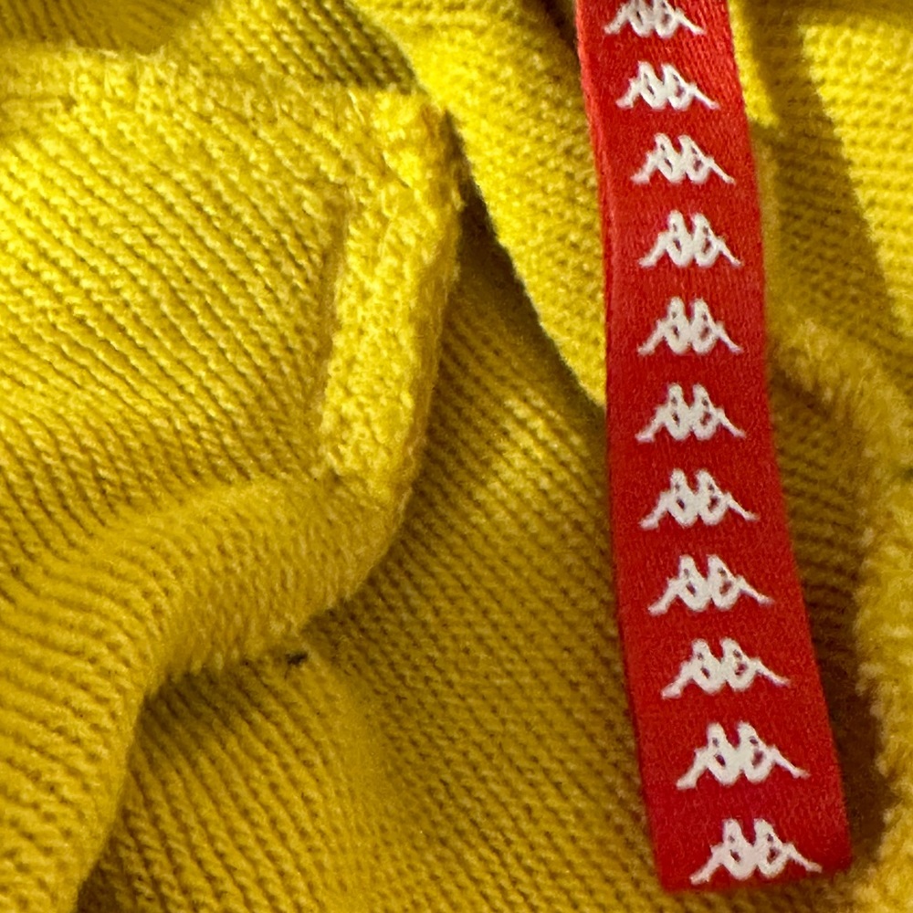 KAPPA Shorts Sweatsuit Knit size Large Bright Yellow Elastic Waist Drawstring - Picture 4 of 14